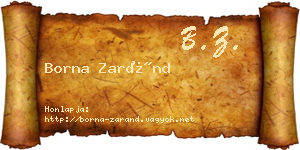 Borna Zaránd névjegykártya